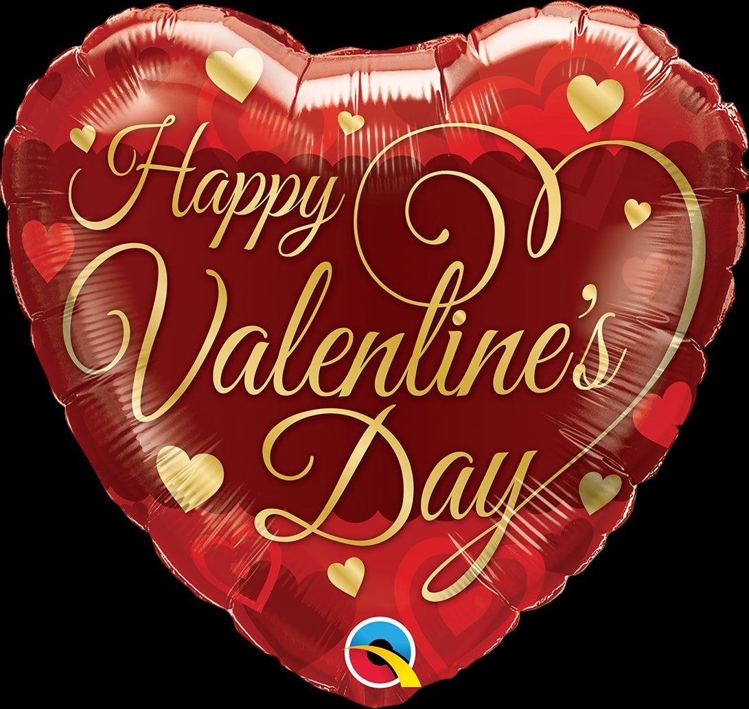 18" Heart Valentine's Classic Script Foil Balloon