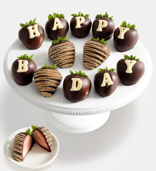 Happy Birthday Milk Chocolate Covered Strawberries