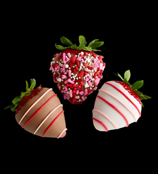 Red & Pink Sprinkled Dipped Strawberries