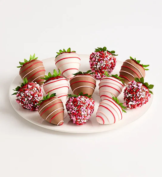 Red & Pink Sprinkled Dipped Strawberries