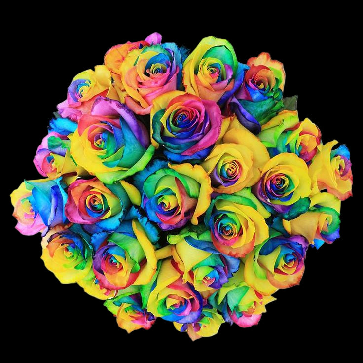Fresh Rainbow Rose Bouquet
