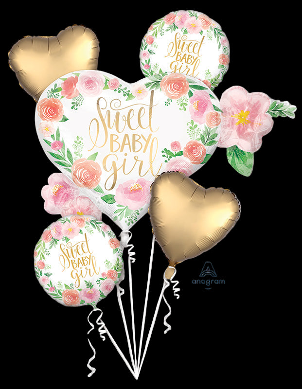 Bouquet Floral Baby Girl Foil Balloon
