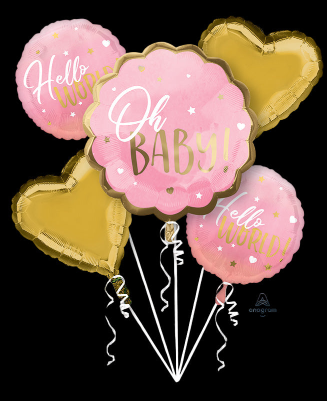 Bouquet Pink Baby Girl Foil Balloon