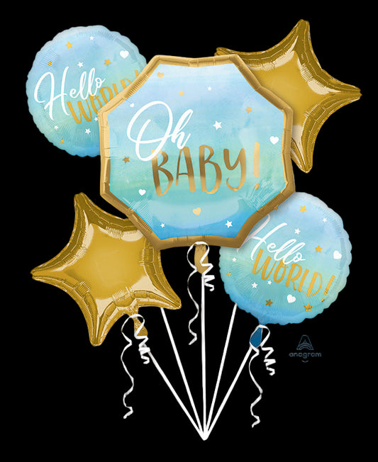 Bouquet Blue Baby Boy Foil Balloon