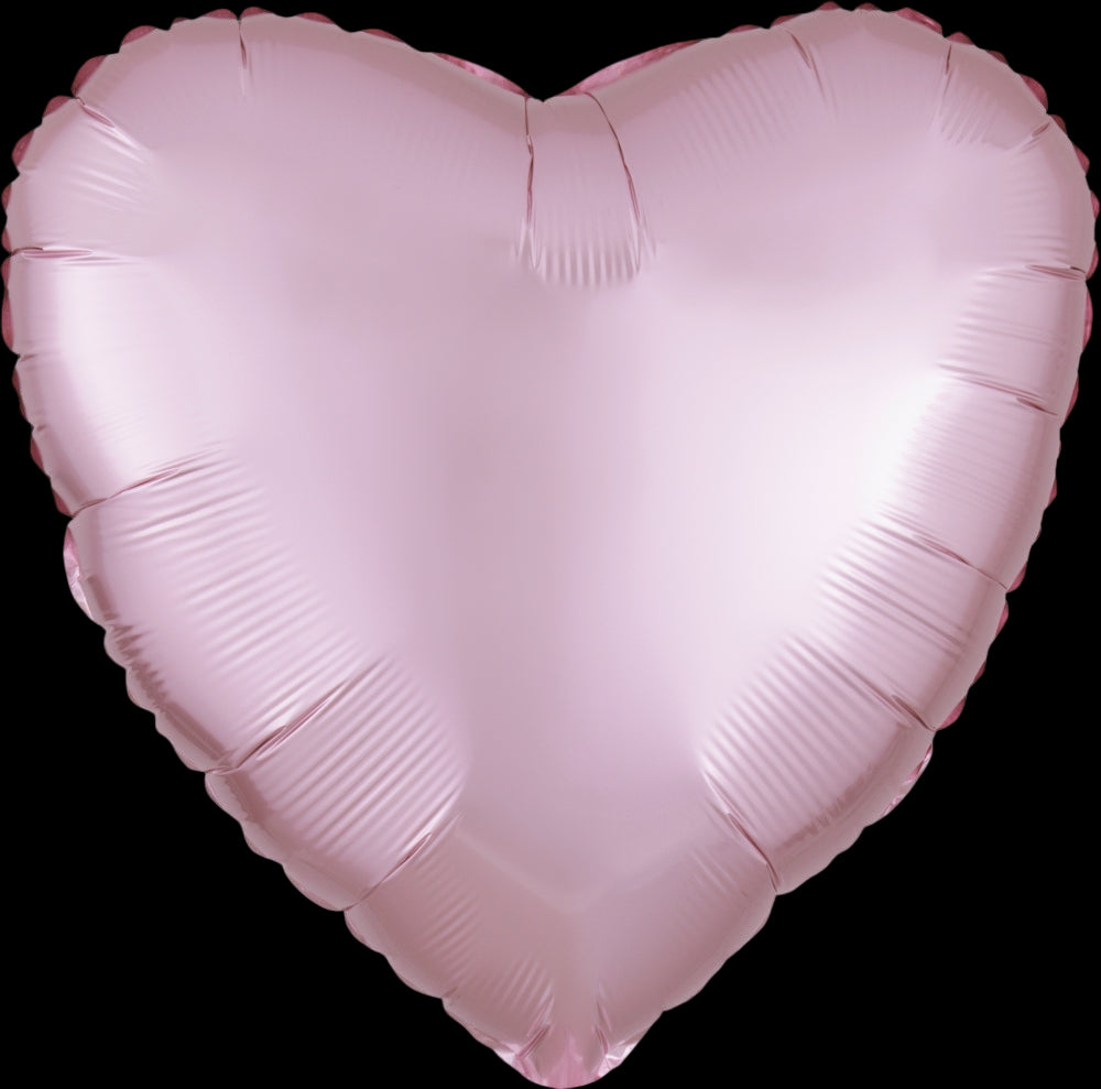 18" Satin Luxe Heart Pastel Pink Foil Balloon