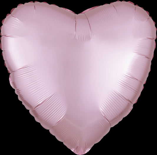 18" Satin Luxe Heart Pastel Pink Foil Balloon