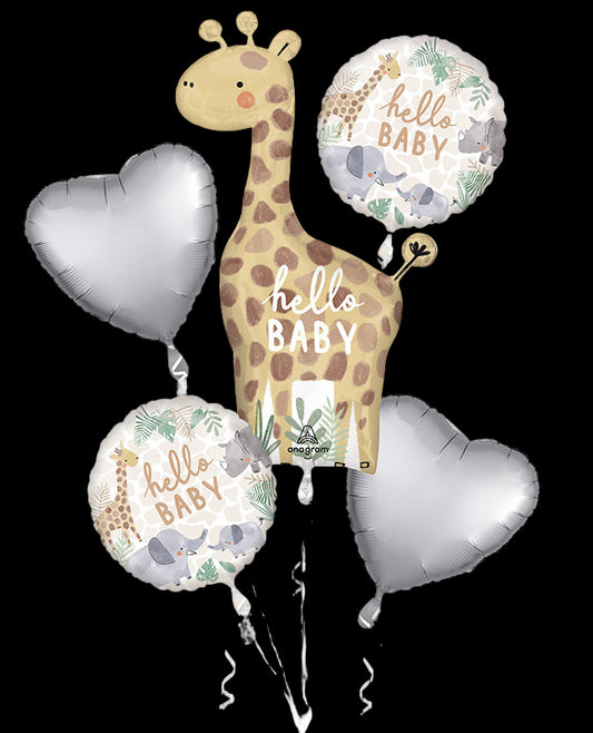 Bouquet Soft Jungle Baby Foil Balloon