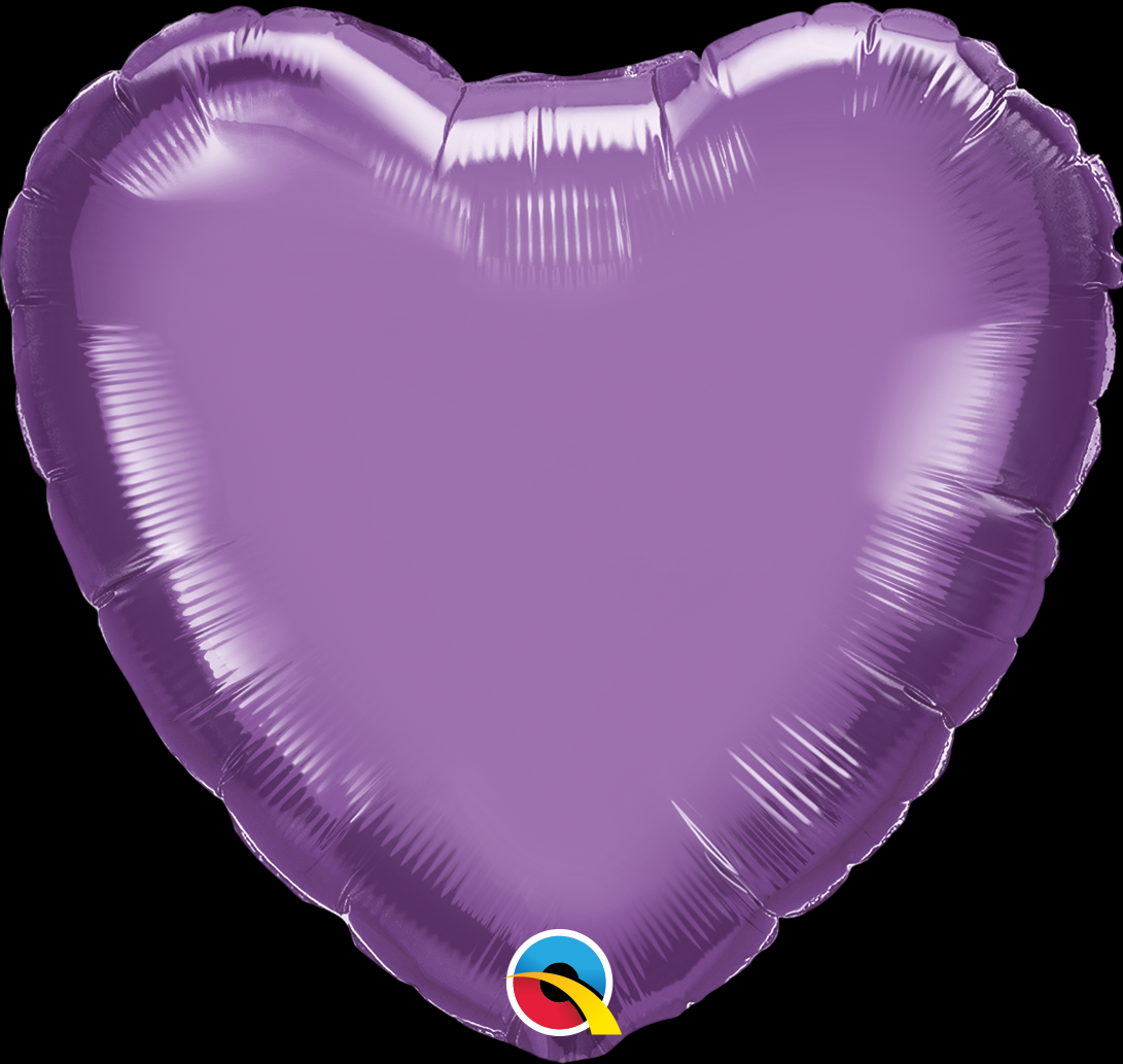 18" Heart Qualatex Chrome Purple Foil Balloon