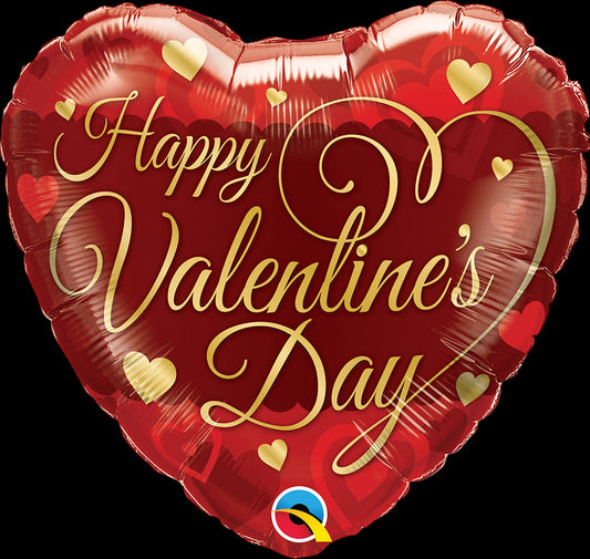 18" Heart Valentine's Classic Script Foil Balloon