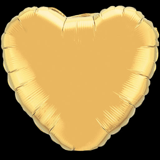 18" Metallic Gold Solid Color Heart Balloon